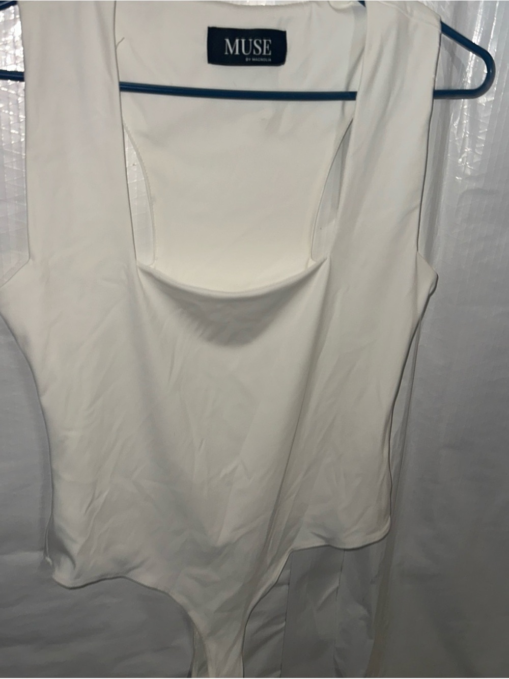 MUSE White Scoop Neck Bodysuit